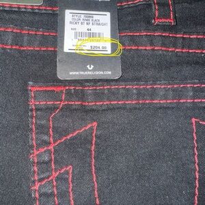 True Religion Black Denim with Red Accents